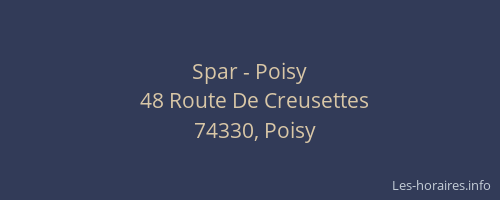 Spar - Poisy
