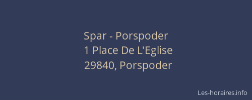 Spar - Porspoder