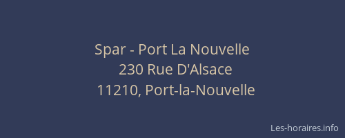 Spar - Port La Nouvelle