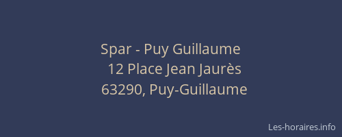 Spar - Puy Guillaume