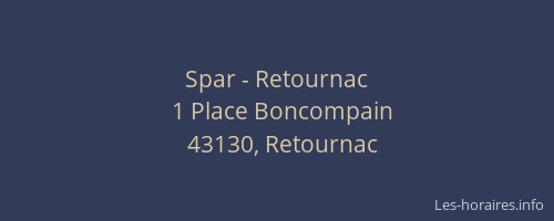 Spar - Retournac
