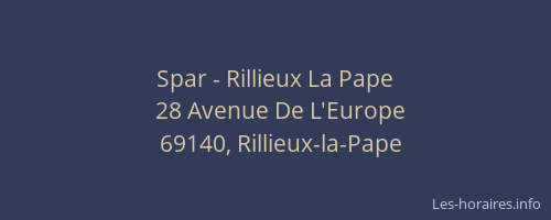 Spar - Rillieux La Pape