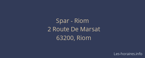 Spar - Riom