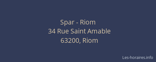 Spar - Riom