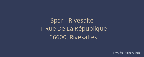 Spar - Rivesalte