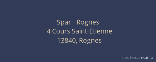 Spar - Rognes