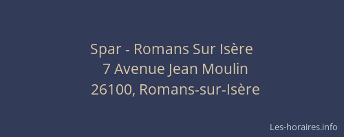 Spar - Romans Sur Isère