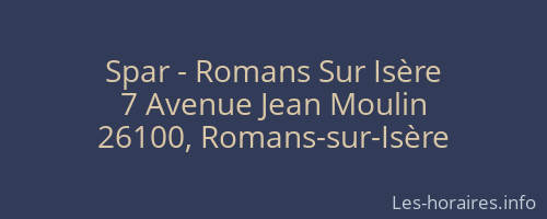 Spar - Romans Sur Isère
