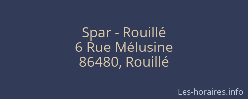 Spar - Rouillé