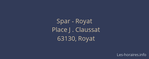 Spar - Royat