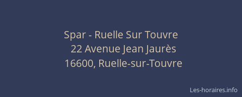 Spar - Ruelle Sur Touvre
