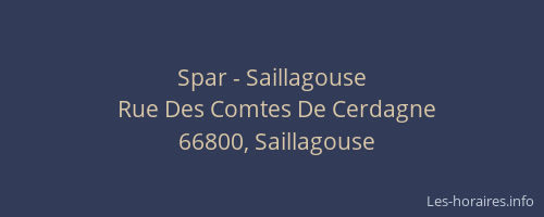 Spar - Saillagouse