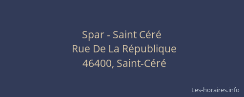 Spar - Saint C&eacute;r&eacute;
