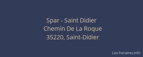 Spar - Saint Didier