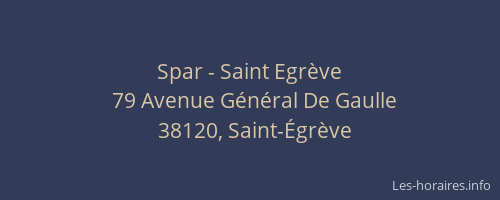 Spar - Saint Egrève