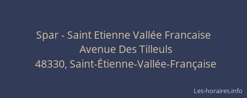 Spar - Saint Etienne Vallée Francaise