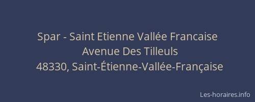 Spar - Saint Etienne Vall&eacute;e Francaise