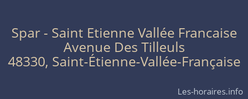 Spar - Saint Etienne Vallée Francaise