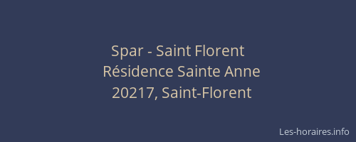 Spar - Saint Florent