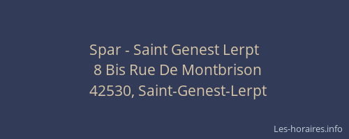 Spar - Saint Genest Lerpt