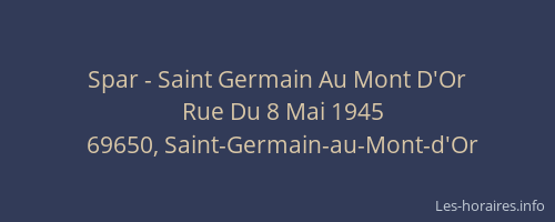 Spar - Saint Germain Au Mont D'Or