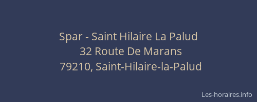 Spar - Saint Hilaire La Palud