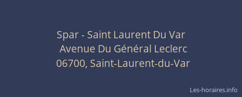 Spar - Saint Laurent Du Var