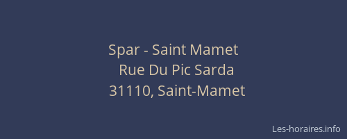 Spar - Saint Mamet