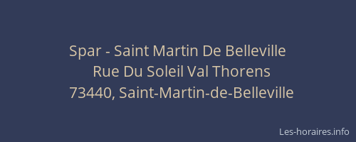 Spar - Saint Martin De Belleville
