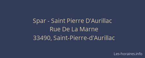 Spar - Saint Pierre D'Aurillac
