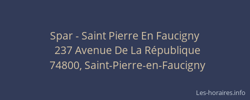 Spar - Saint Pierre En Faucigny