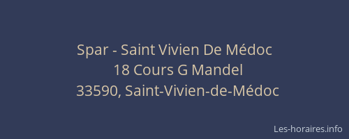 Spar - Saint Vivien De M&eacute;doc