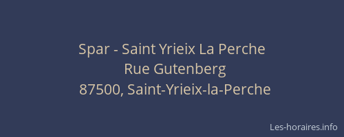 Spar - Saint Yrieix La Perche