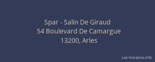Spar - Salin De Giraud