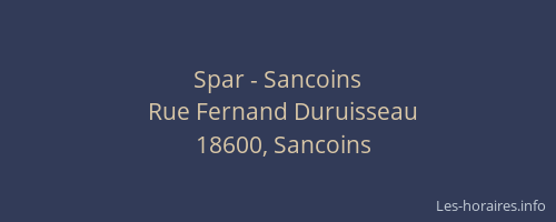 Spar - Sancoins