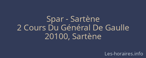 Spar - Sart&egrave;ne