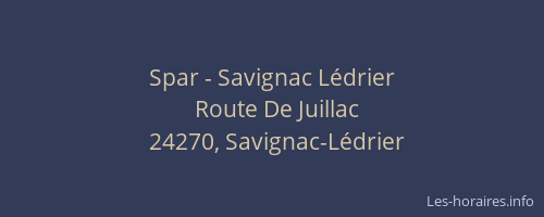 Spar - Savignac Lédrier