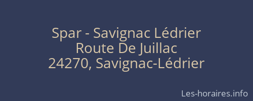 Spar - Savignac Lédrier