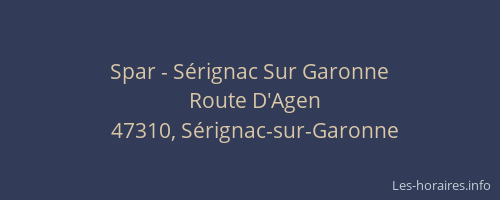 Spar - Sérignac Sur Garonne