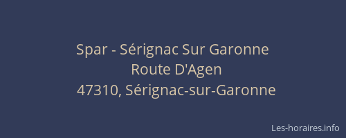 Spar - S&eacute;rignac Sur Garonne