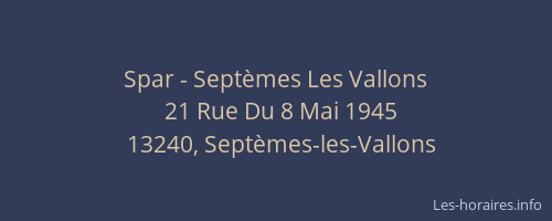 Spar - Septèmes Les Vallons
