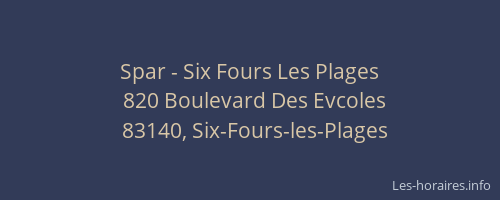 Spar - Six Fours Les Plages