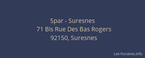 Spar - Suresnes