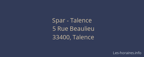 Spar - Talence
