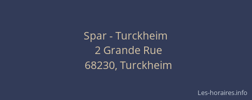 Spar - Turckheim
