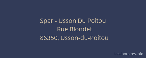 Spar - Usson Du Poitou