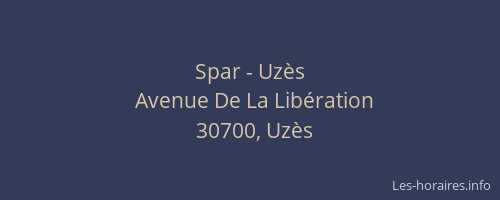 Spar - Uzès