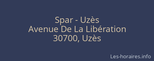 Spar - Uzès