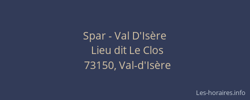 Spar - Val D'Isère