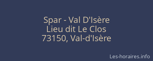 Spar - Val D'Isère
